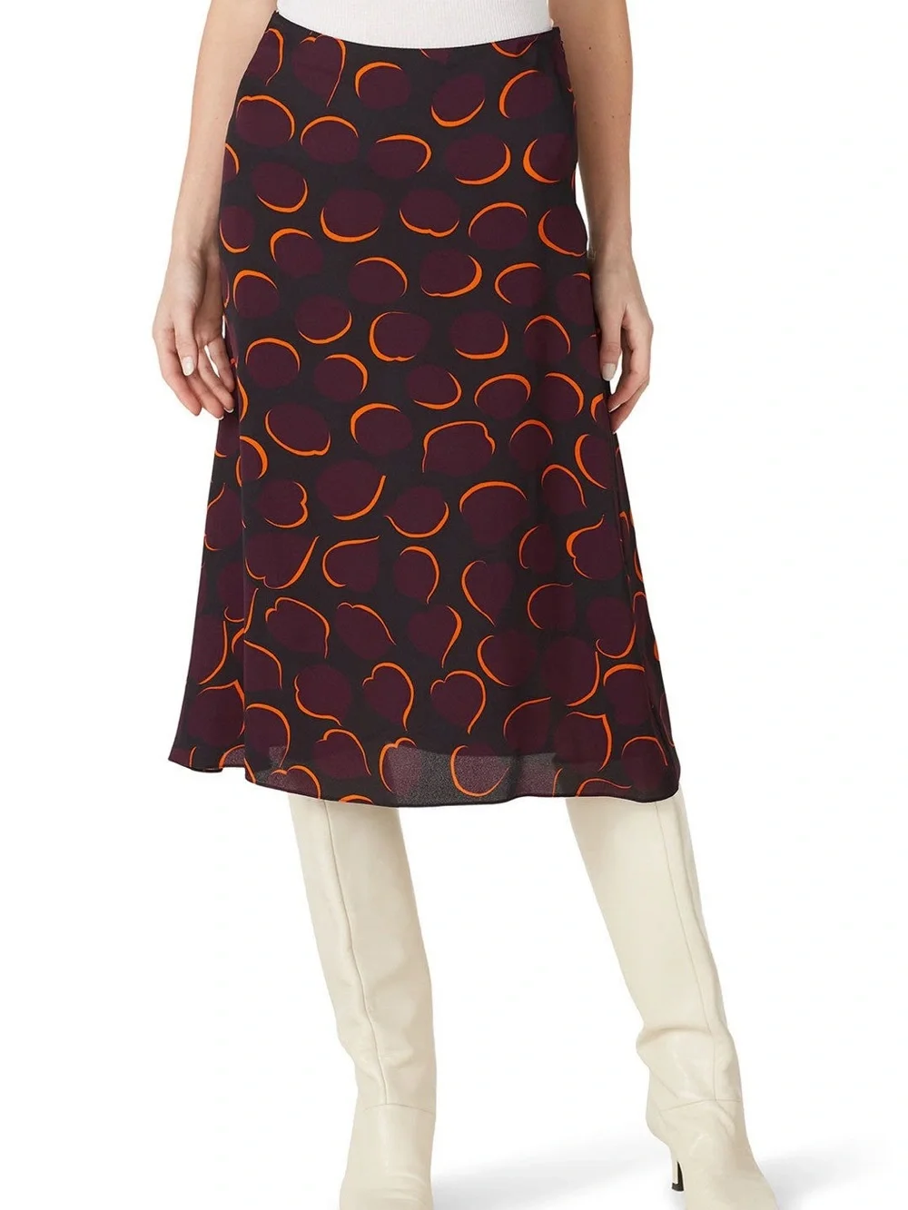 Marni Black Midi Skirt with Purple and Orange Pattern sz M - Picture 3 of 14